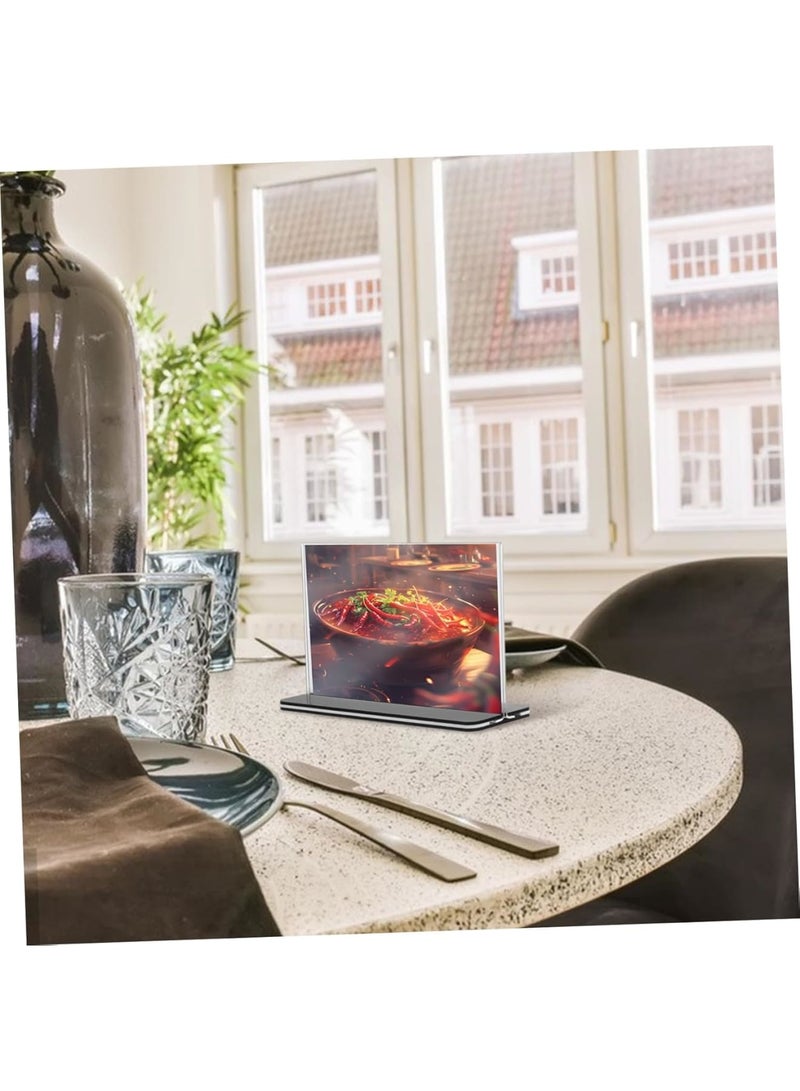 SYOSI Acrylic Menu Stand, Horizontal Sign Holder with Pullout Mechanism Durable and Stylish Table Display for Restaurants Cafes Offices Events Easy Update Sturdy Clear Acrylic for Menus Notices - Image 5