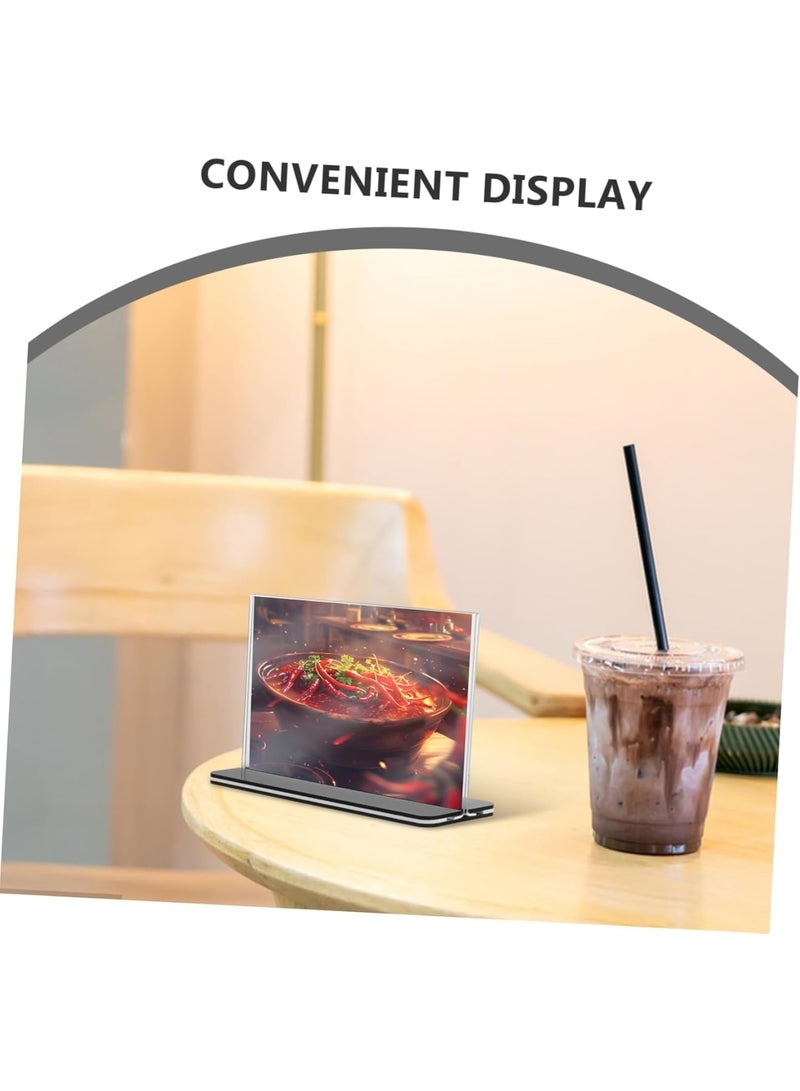 SYOSI Acrylic Menu Stand, Horizontal Sign Holder with Pullout Mechanism Durable and Stylish Table Display for Restaurants Cafes Offices Events Easy Update Sturdy Clear Acrylic for Menus Notices - Image 4
