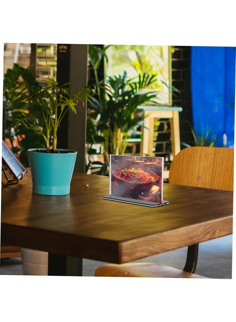 SYOSI Acrylic Menu Stand, Horizontal Sign Holder with Pullout Mechanism Durable and Stylish Table Display for Restaurants Cafes Offices Events Easy Update Sturdy Clear Acrylic for Menus Notices - Image 3