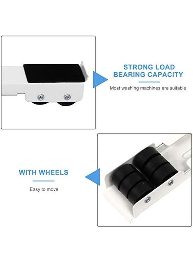 ليو ستار حامل غسالة ليوستار، أسطوانة متحركة، قاعدة قابلة للتعديل، أثاث دوللي، قاعدة ثلاجة، عربة متحركة للغسالة، مجفف، أبيض 4575 45 × 5 سم - Image 4