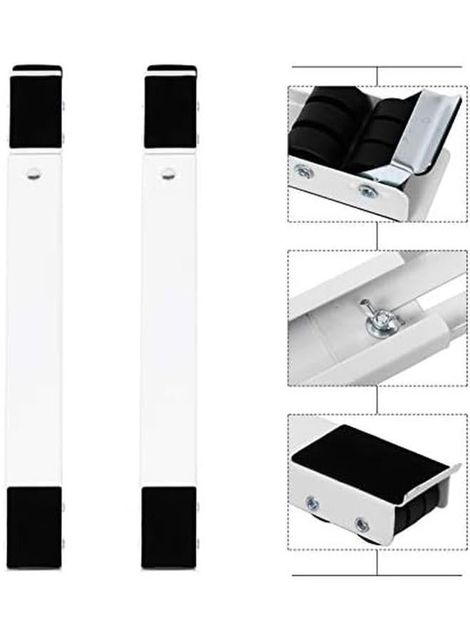 ليو ستار حامل غسالة ليوستار، أسطوانة متحركة، قاعدة قابلة للتعديل، أثاث دوللي، قاعدة ثلاجة، عربة متحركة للغسالة، مجفف، أبيض 4575 45 × 5 سم - Image 3