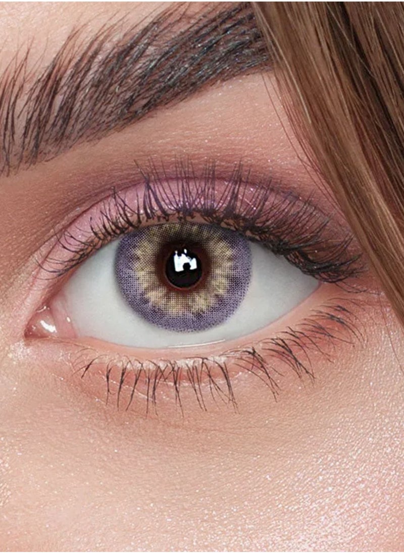 Unibling - Mermaid Violet Yearly Colored Contact Lenses, Unisex Cosmetic Contact Lenses, Enlargement Collection, Light Purple, With Case - Image 1