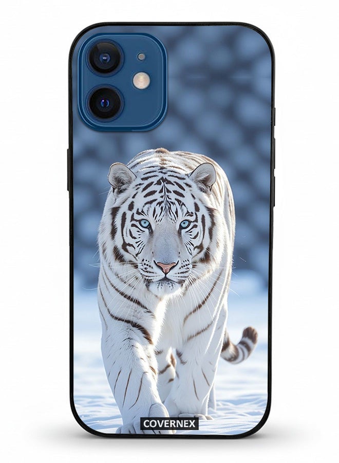 Covernex Apple iPhone 12 Mini Protective Case Cover Printed Featuring Serene Tiger Ethereal Wildlife - Image 2