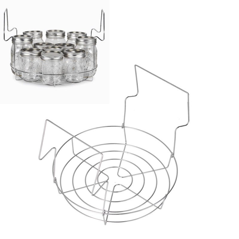 Stainless Steel Canning Rack: 304 Stainless Steel, Anti Rust Anti Scalding Foldable Handles - Batch Steaming For 8 16 Fl Oz Mason Jars, Durable Space-Saving Rack For Pressure Cooker Home Canning - Image 3