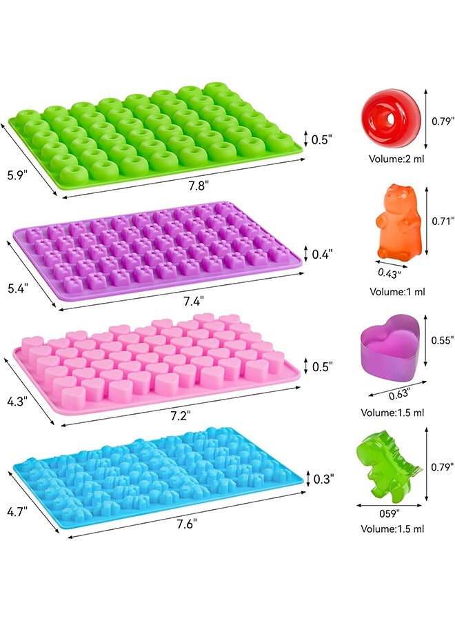 ليمون ٤ قطع من قوالب حلوى الجيلي السيليكونية مع قطارتين، قوالب جيلي صغيرة غير لاصقة للحلوى الصلبة، ووجبات الفاكهة الخفيفة، والشوكولاتة (على شكل قلب، دب، ديناصور، دونات). - Image 2
