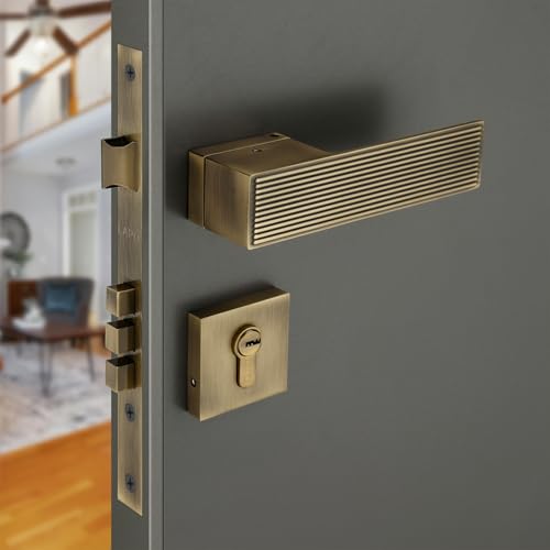 LAPO Heavy Duty Mortise Door Lock Set – Antique Finish, 3 Brass Keys, Secure & Durable Handle for Main & Bedroom Doors | Ideal for Home, Office & Hotel | 3-Year Warranty - Image 1