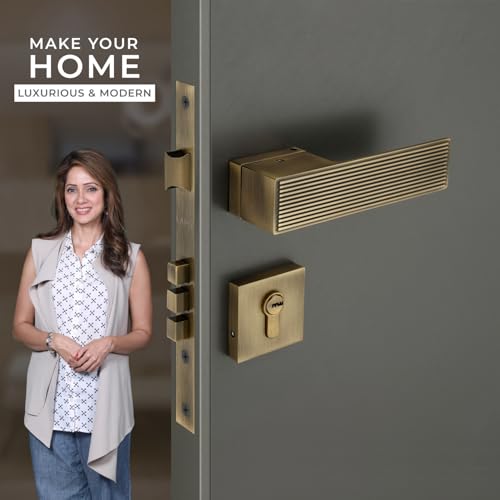 LAPO Heavy Duty Mortise Door Lock Set – Antique Finish, 3 Brass Keys, Secure & Durable Handle for Main & Bedroom Doors | Ideal for Home, Office & Hotel | 3-Year Warranty - Image 2