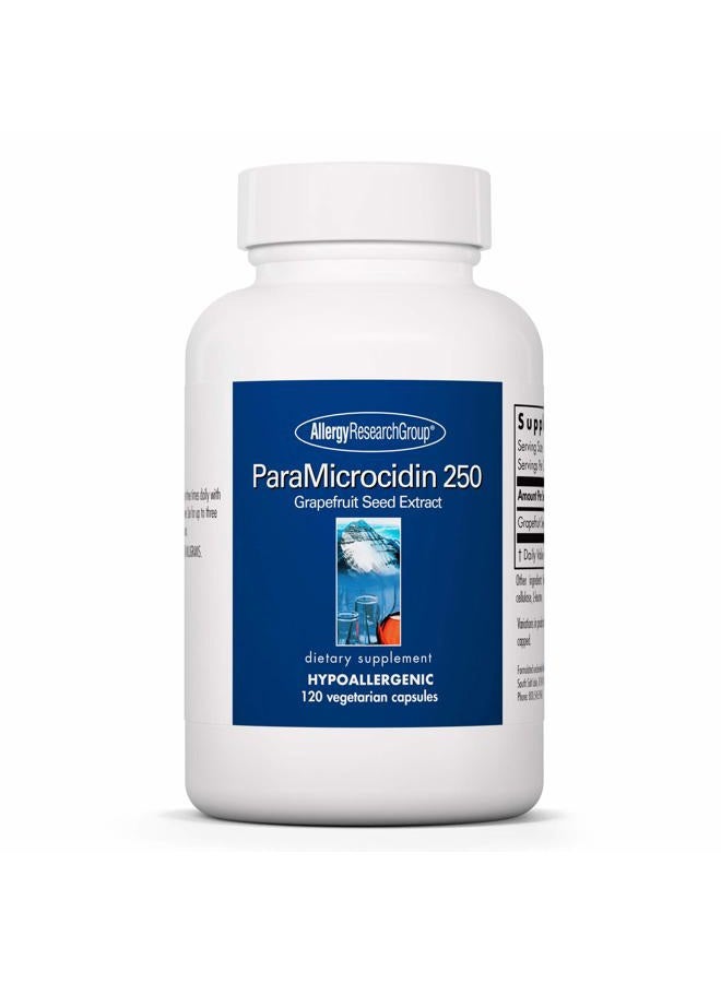 Allergy Research Group ParaMicrocidin 250 Supplement - Grapefruit Seed Extract 500mg, Supports Metabolic Function, Contaminant Free, Vegetarian Capsules - 120 Count - Image 1