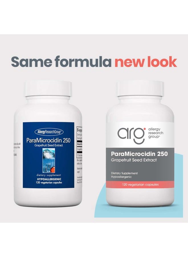 Allergy Research Group ParaMicrocidin 250 Supplement - Grapefruit Seed Extract 500mg, Supports Metabolic Function, Contaminant Free, Vegetarian Capsules - 120 Count - Image 2