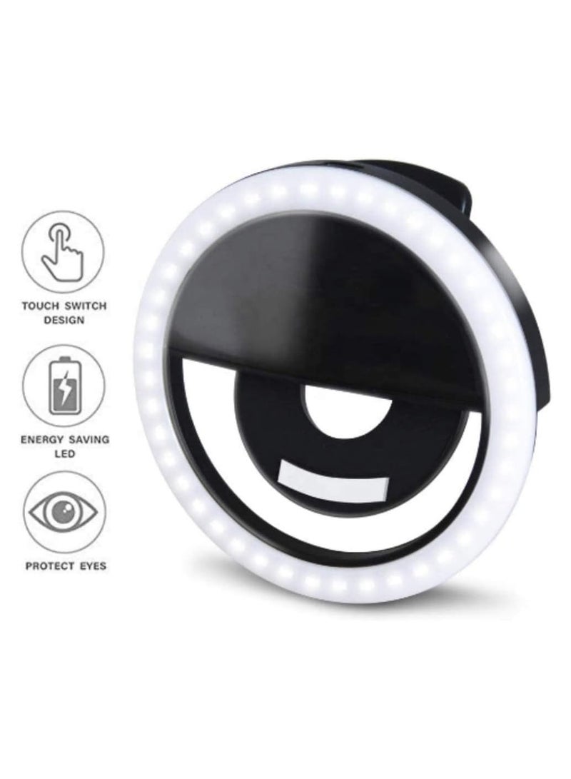 184 Selfie Ring Light with 36 LED Bulbs, Flash Lamp Clip Ring Lights Fill-in Lighting Portable for Phone/Tablet/iPad/Laptop Camera - White. (OFF-WHITE) - Image 2
