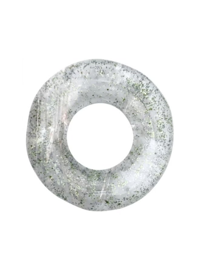 A sequined swimming float, a transparent and shiny inflatable swimming float, a durable swimming float, a set of inflatable pool floats, decorated with shiny lavender rings, suitable for children and adults, ideal for use in summer outdoor pools, beaches, and parties.  Swimming float, sequined tube, for adults, summer, pool, parties - Image 2