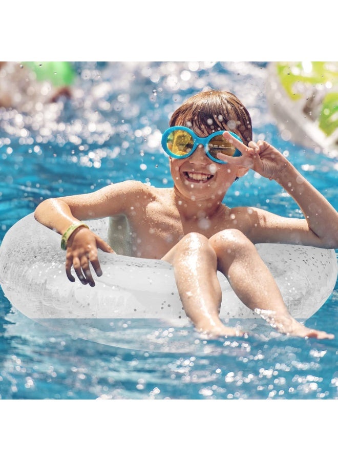 A sequined swimming float, a transparent and shiny inflatable swimming float, a durable swimming float, a set of inflatable pool floats, decorated with shiny lavender rings, suitable for children and adults, ideal for use in summer outdoor pools, beaches, and parties.  Swimming float, sequined tube, for adults, summer, pool, parties - Image 4