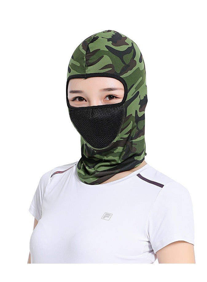 Set of 2 Summer Motorcycle Masks Men/Women Cooling Breathable Neck Cover UV Protection Face Mask（Black）