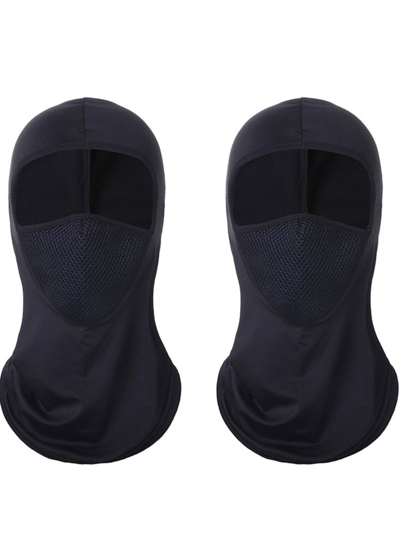 Set of 2 Summer Motorcycle Masks Men/Women Cooling Breathable Neck Cover UV Protection Face Mask（Black）