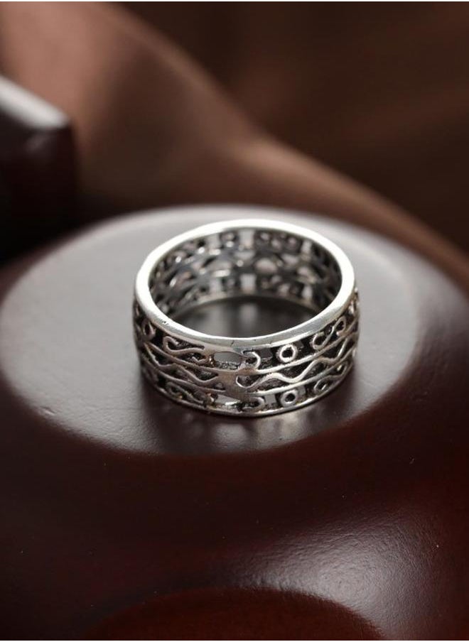 Priyaasi Elegant Men Brass Ring with pattern and secured with closure and styled in ideal for Western moments — a must-have for your statement wardrobe.  - Image 1