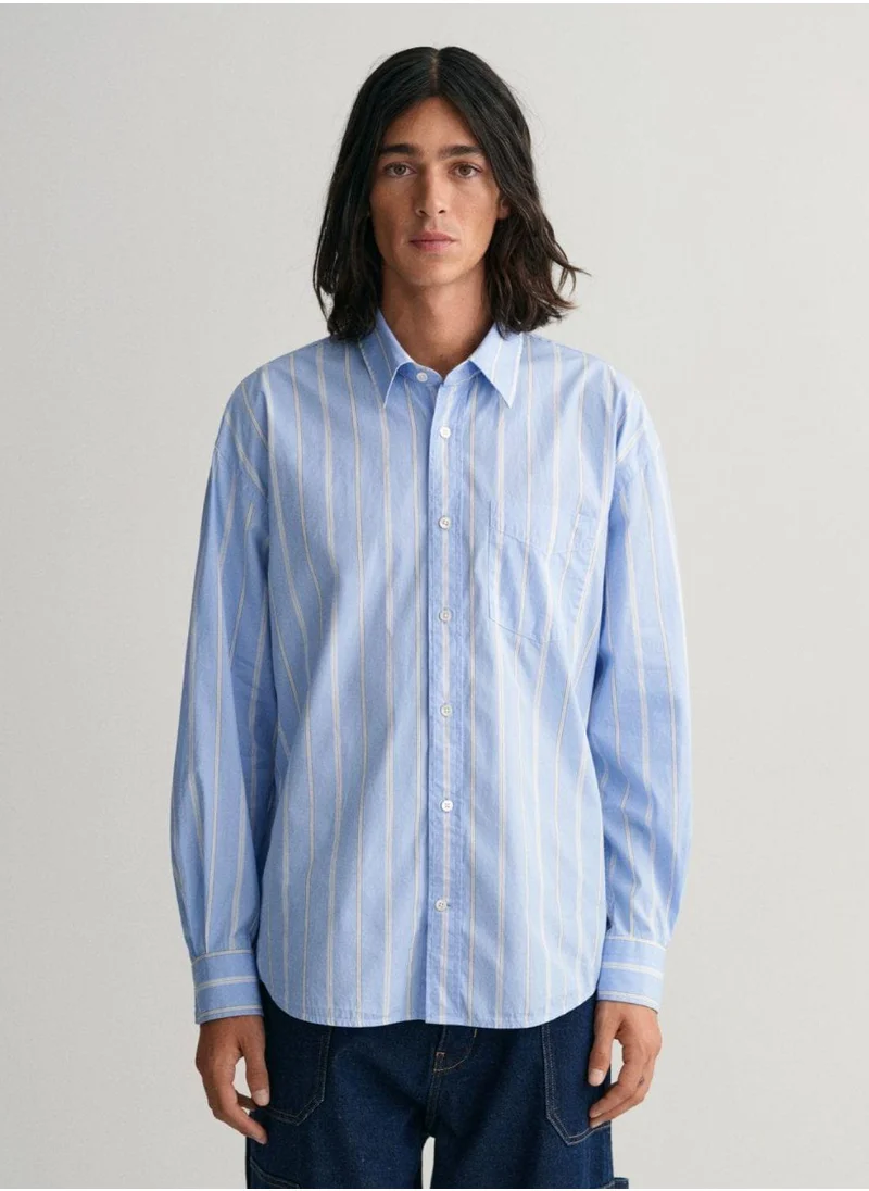 GANT Gant Oversized Striped Poplin Shirt