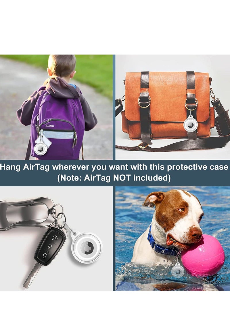 Generic Case for Apple AirTag, 4 Pack IPX8 Waterproof Case for AirTag Keychain Holder Case Lightweight Anti-Scratch Easy Installation Soft Full-Body Shockproof Air Tag Holder for Luggage Keys Dog Collar  - Image 3