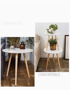 AGD Mini Round Coffee Table White/Brown  - Image 2
