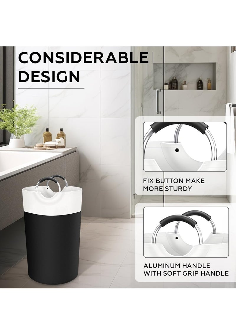 Raxoom 90L Laundry Basket Collapsible Slim with Aluminium Handles, Washing Laundry Hamper Bag Organizer Easy Storage for Dirt Clothes Clean Clothes Toys Bedroom Bathroom Kitchen - Image 4