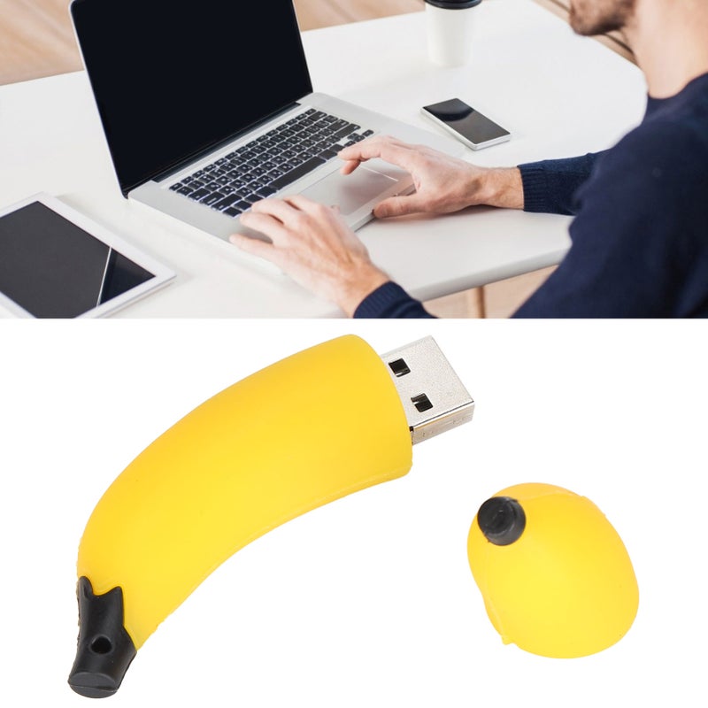 مصمم ذاكرة فلاش USB على شكل موز كرتون لطيف، ذاكرة إبهام للأطفال والطلاب والمعلمين والزملاء، هدية بسعة 4 غيغا بايت - Image 4