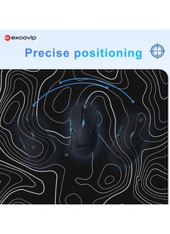 excovip Large Gaming Mouse Pad XL,Anti-Skid Mousepad Large Keyboard Mouse Pad Desk Mat with Stitched Edges (800x300mm, Black) 0155  - Image 3