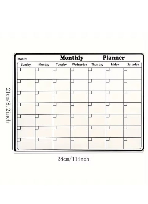 Magnetic Refrigerator Dry Erase Calendar Monthly Planner Whiteboard Record Message Board Memo Pad Wall Calendar Supplies