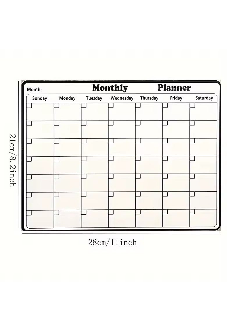 Magnetic Refrigerator Dry Erase Calendar Monthly Planner Whiteboard Record Message Board Memo Pad Wall Calendar Supplies