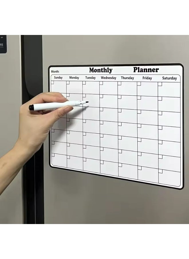 Magnetic Refrigerator Dry Erase Calendar Monthly Planner Whiteboard Record Message Board Memo Pad Wall Calendar Supplies