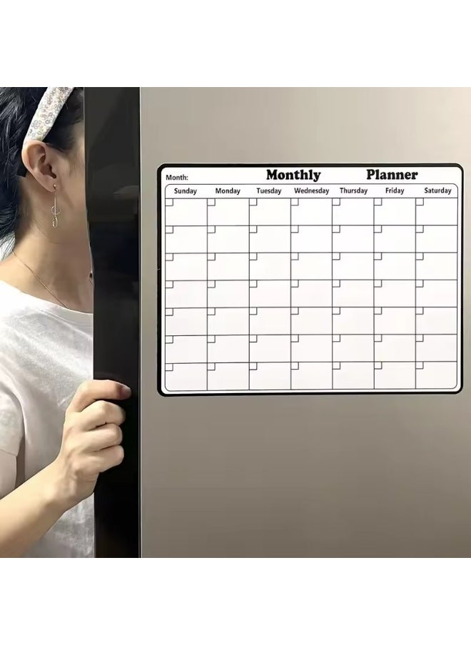 Magnetic Refrigerator Dry Erase Calendar Monthly Planner Whiteboard Record Message Board Memo Pad Wall Calendar Supplies