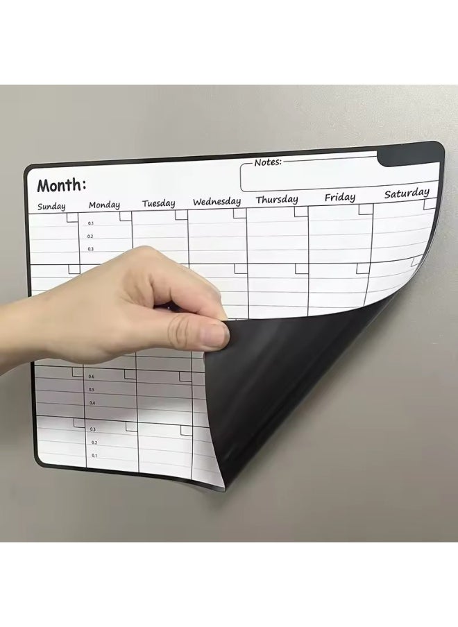 Magnetic Refrigerator Dry Erase Calendar Monthly Planner Whiteboard Record Message Board Memo Pad Wall Calendar Supplies