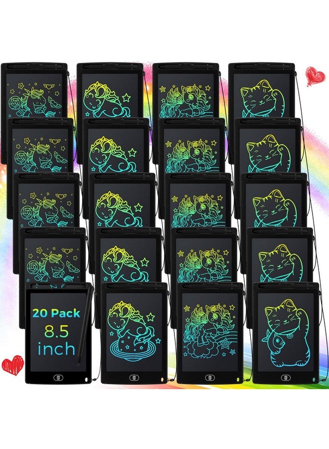 زهاو مجموعة من 20 لوحة كتابة LCD للأطفال، لوحة رسم شاشة قابلة لإعادة الاستخدام مقاس 8.5 بوصة، لوحة رسم قابلة للمسح، لعبة تعليمية للأطفال من سن 3 إلى 8 سنوات (أسود) - Image 1