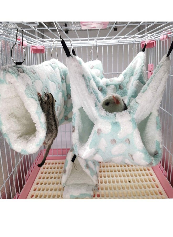 LEFTSTARER Guinea Pig Accessories Tunnel Sugar Glider Cage Accessories Hamster Rat Toys Ferret Hammock Hanging Tunnel for Small Animals （Heart-Green） - Image 5