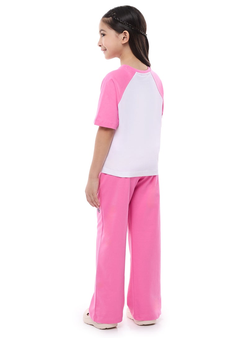 فكتور اند جين طقم فيكتور آند جينز قطعتين للبنات - بلوزة مزينة مع بنطلون مستقيم مطابق بتفاصيل - Image 2