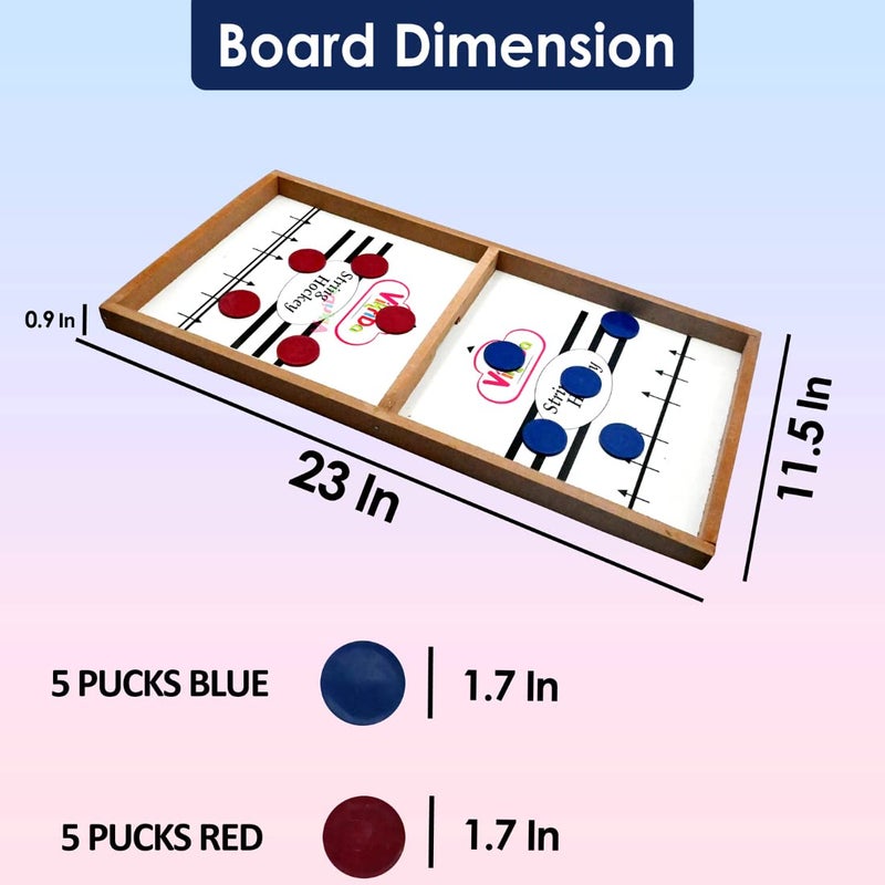 VikriDa Wooden String Hockey Game Sling Puck Board (59Cm), Tabletop Slingshot Games Toys for Boys and Girls for All Age - Image 2