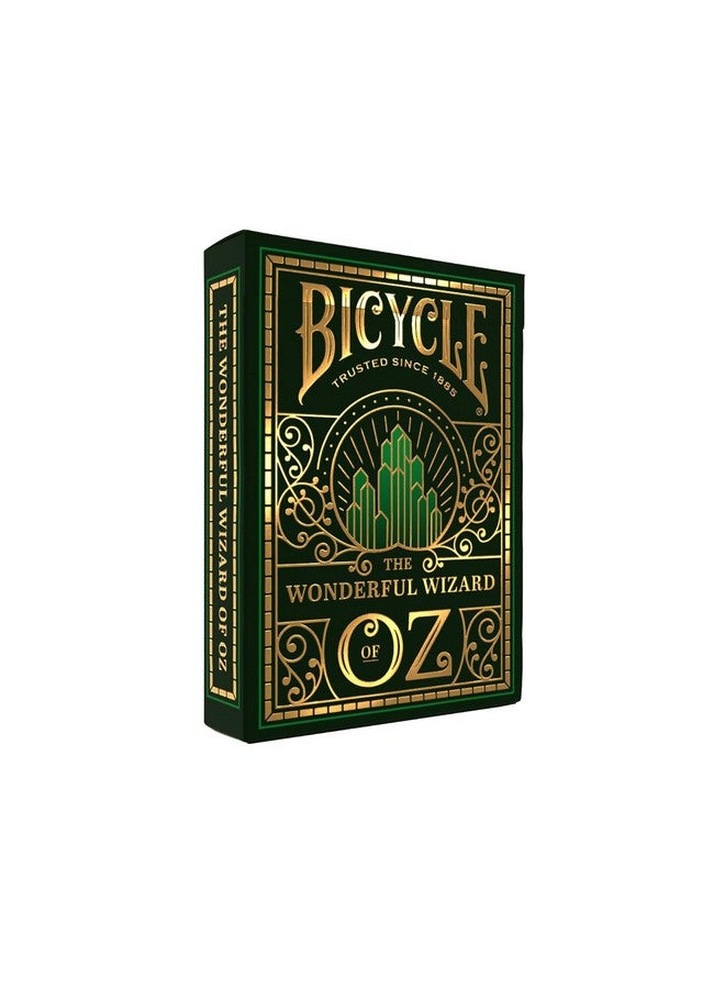 Bicycle بطاقات لعب ساحر أوز للدراجة، مجموعة بطاقات مستوحاة من أوز، زمرد وذهب، 1 مجموعة - Image 1