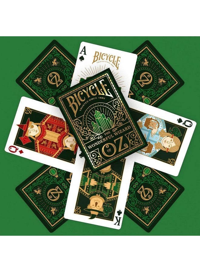 Bicycle بطاقات لعب ساحر أوز للدراجة، مجموعة بطاقات مستوحاة من أوز، زمرد وذهب، 1 مجموعة - Image 4