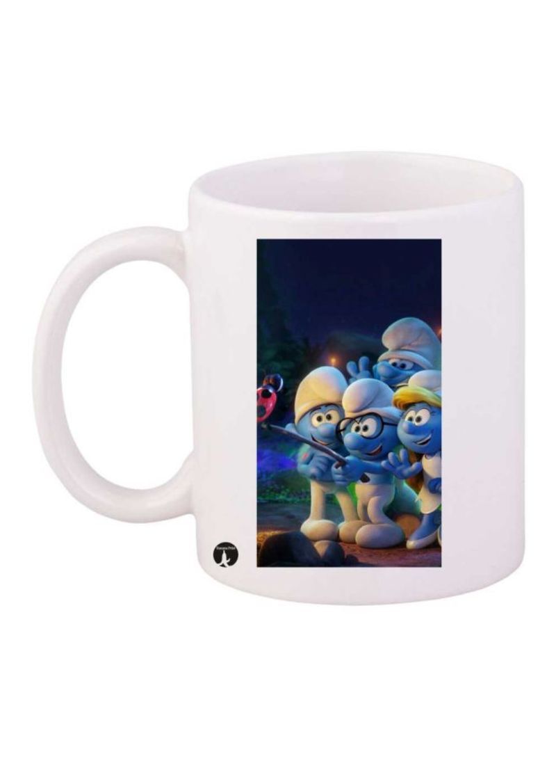 The Smurfs Printed Mug White/Blue/Purple Standard Size