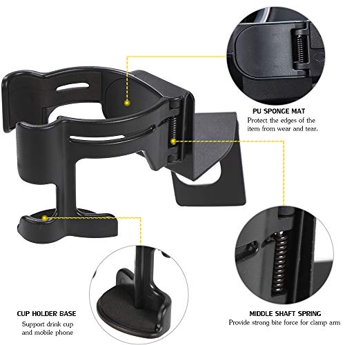 Savadicar JL & JT Multi-Function Drink Cup Phone Holder, 2 in 1 Bolt-on Stand Bracket Organizer, Cellphone Mount for 2018-2023 Jeep Wrangler JL JLU 4XE & Gladiator JT, Interior Accessories, Black - Image 4