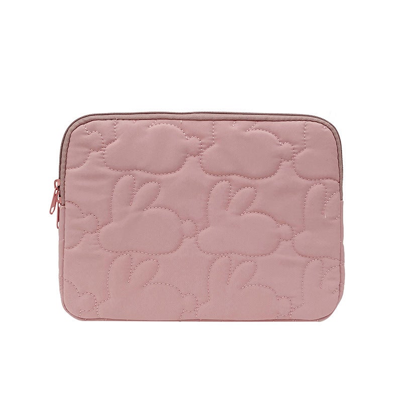 Slim Lightweight 14-inch Rabbit Laptop Sleeve Pink small size 