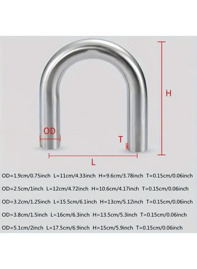 1.5mm Wall 1 Inch OD 180 Degree U Bend Stainless Steel Exhaust Pipe Polished Finish - Image 5