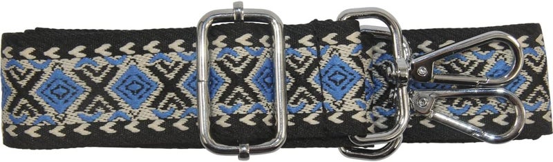 Duwi Wide Handbag&Purse Strap Jacquard Woven Guitar Style Multicolor Replacement Strap Canvas Adjustable Crossbody Bag Strap, N,black,blue - Image 4