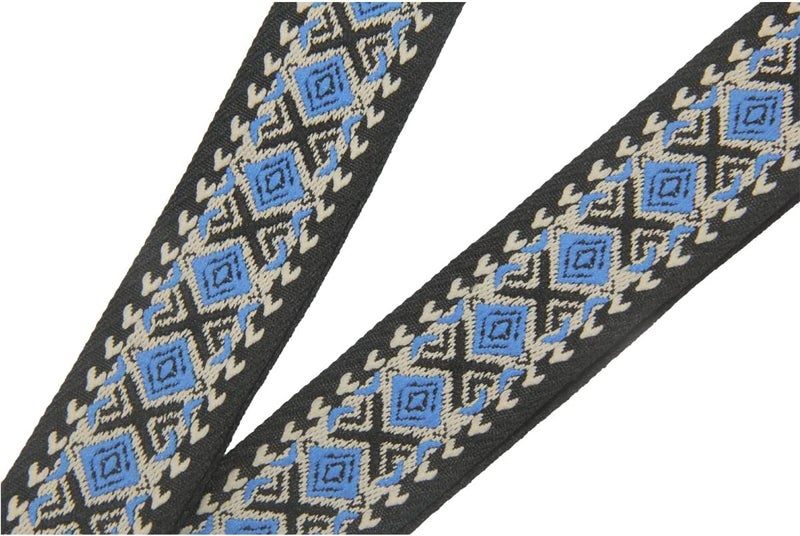 Duwi Wide Handbag&Purse Strap Jacquard Woven Guitar Style Multicolor Replacement Strap Canvas Adjustable Crossbody Bag Strap, N,black,blue - Image 2