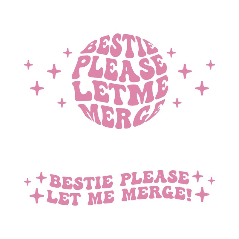 giteo bedding Bestie Please Let Me Merge Bumper Sticker Funny Car Stickers for Women Self Adhesive Car Stickers 2 Sizes for Bumper Truck Motorcycles Bicycles Car Window Decals Pink - Image 3