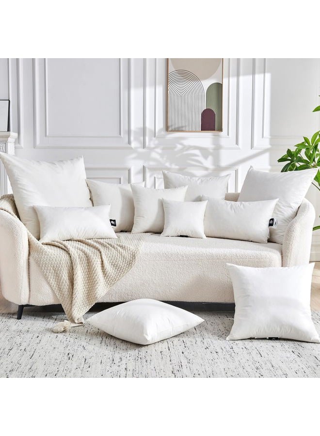 TOPGREEN Goose Feather Throw Pillow Inserts 2 Pack | 18 x18 Square Deco Pillow for Bed, Sofa, and Couch | 100% Cotton Shell, Soft Medium Decorative Pillow Core Set of 2 (White) - Image 2