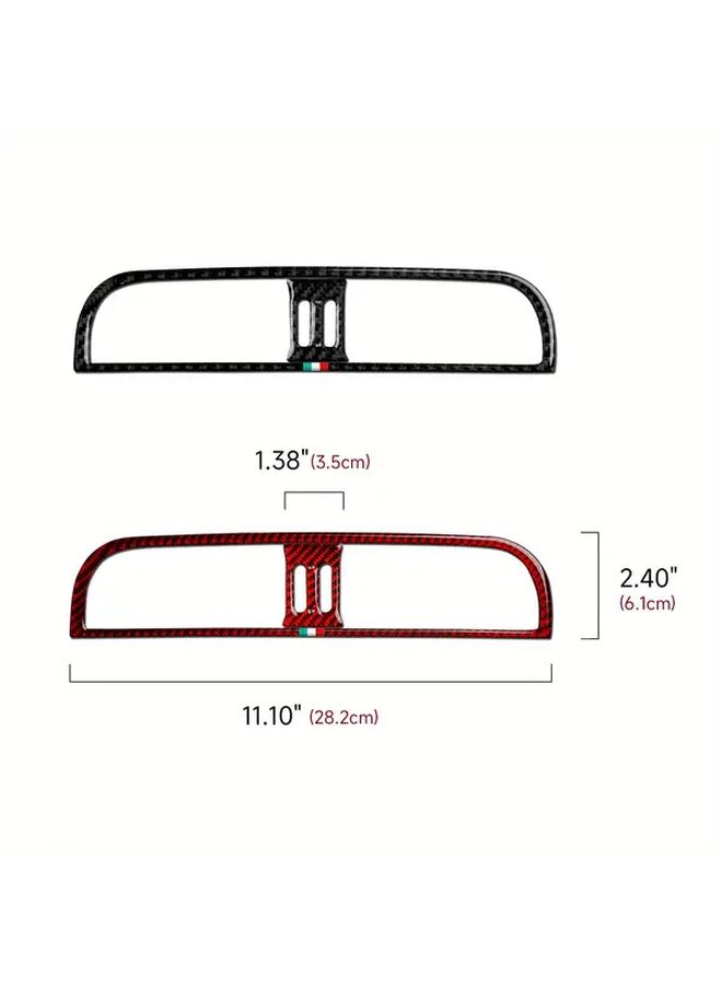 Carbon Fiber Center Console Air Vent Trim Set for Fiat 500 500C 2007 2024 500e 2009 2019 Abarth 500 2008 2015 595 695 2014 2024 Black Durable Easy Installation Stylish Interior Upgrade - Image 2