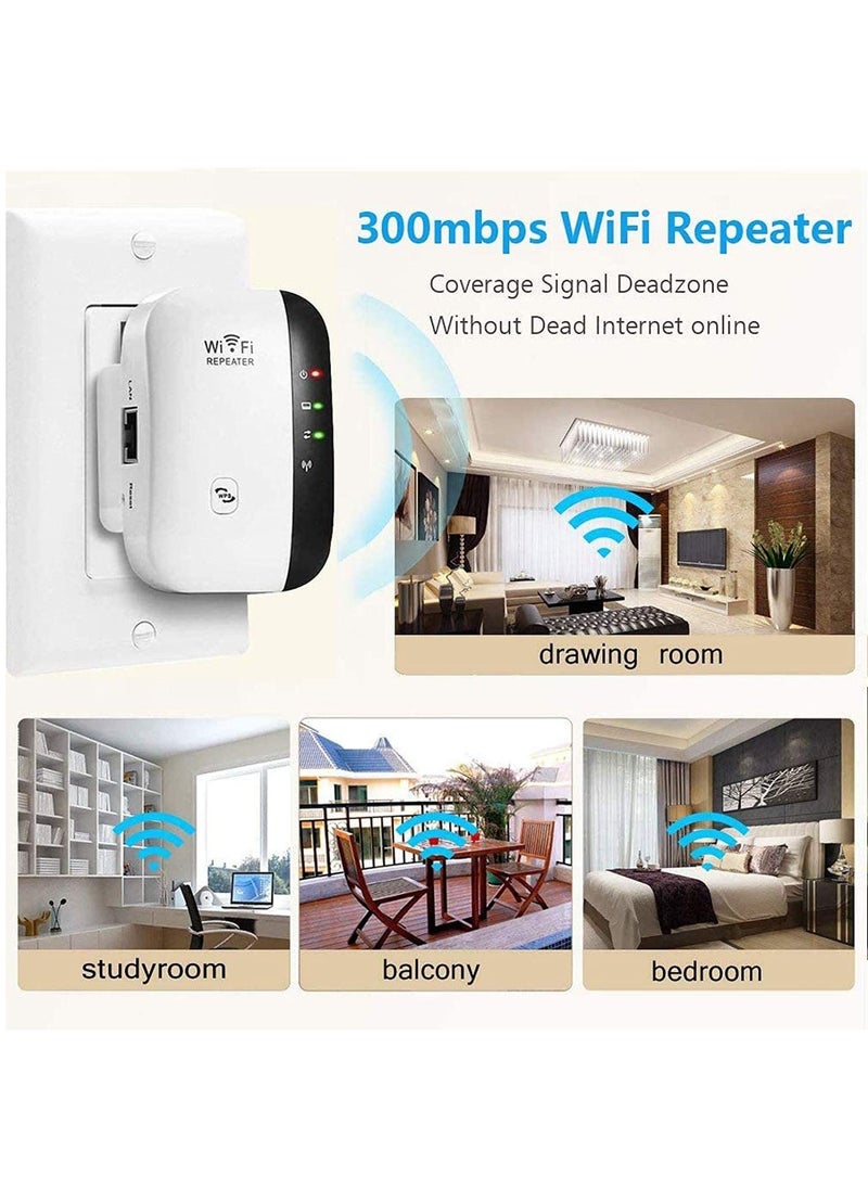 Generic - WiFi Range Extender Universal Wireless Signal Booster Dual Band Router 2.4GHz Built-in Wall Receiver Repeater Home Broadband Ethernet Hotspot Coverage with AP Mode - Image 1