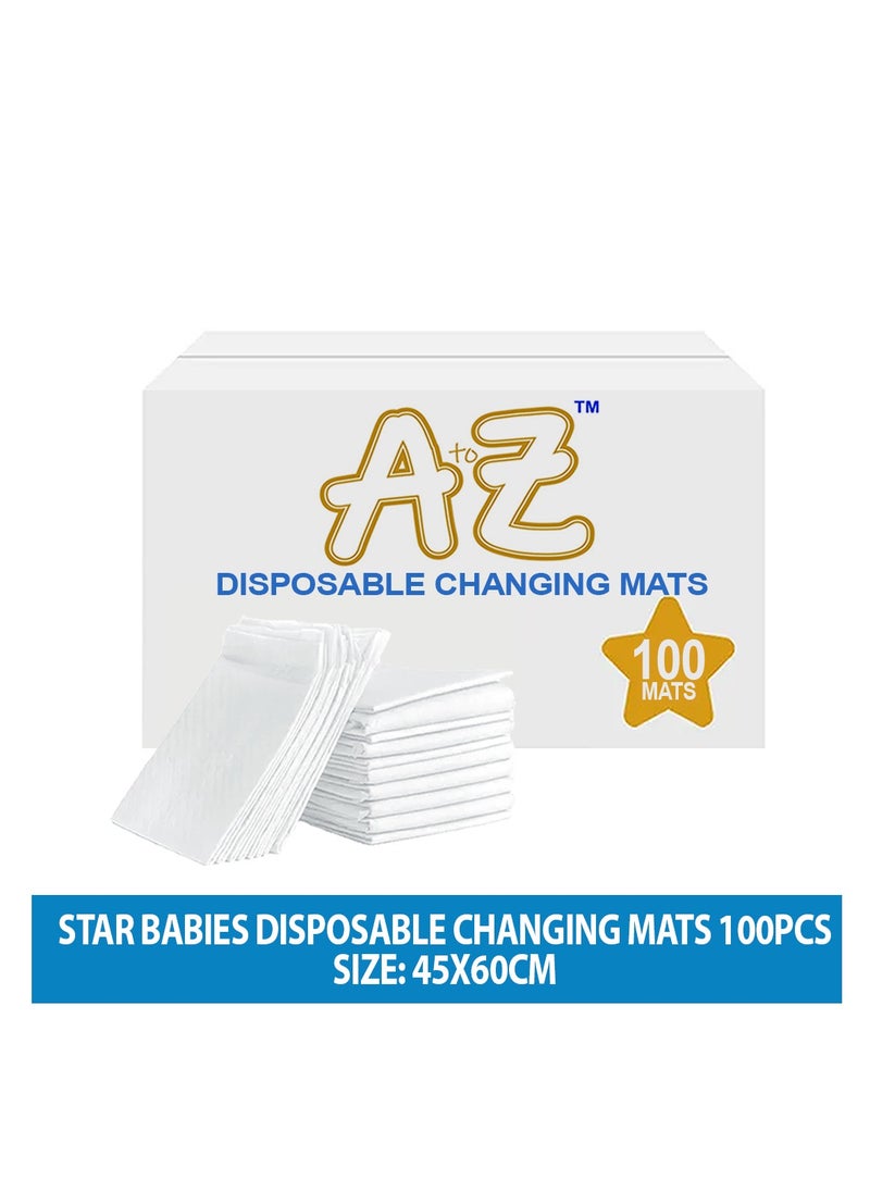 A TO Z A to Z - Disposable Changing Mat size (45cm x 60cm) Large- Premium Quality for Baby Soft Ultra Absorbent Waterproof - Pack of 100 - White  - Image 2