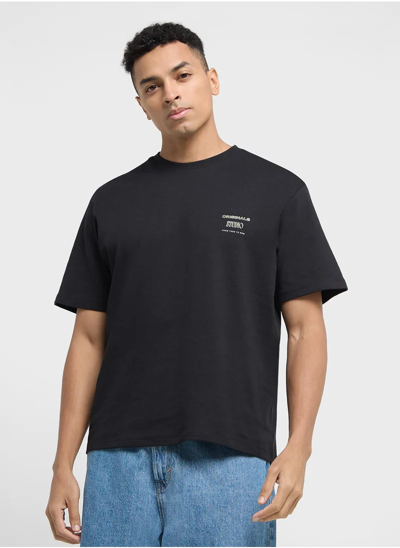 جاك اند جونز Jorlucca Graphic  Crew Neck T-Shirt