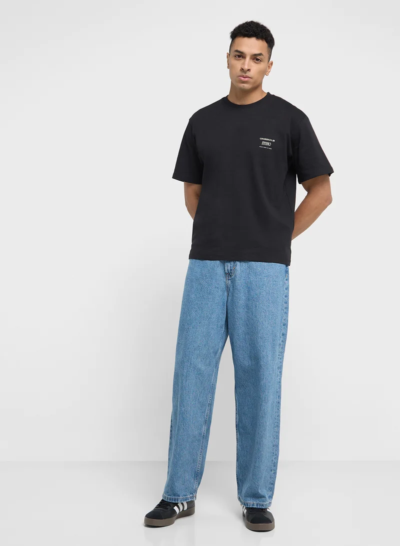 جاك اند جونز Jorlucca Graphic  Crew Neck T-Shirt