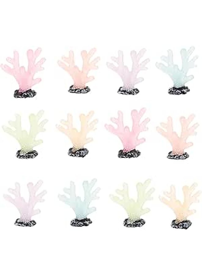 12 Pcs Realistic Artificial Aquarium Coral Decor For Fish Tank Vibrant Color Variety - Image 1